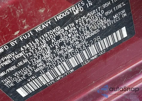 2016 Subaru Crosstrek 2.0I Premium from USA, damaged, VIN JF2GPABC4G8345228